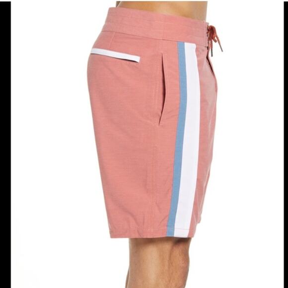 Faherty Toro Stripe Board Shorts in Venice Red sz 36 unlined - Picture 4 of 10